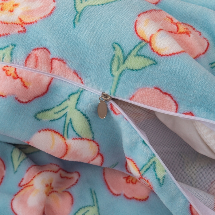 91家纺网 家纺一手货源 找家纺 梓依家纺 2023新款牛奶绒床盖款四件套 花颜