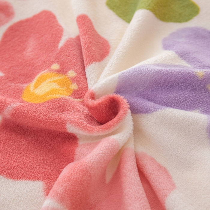 91家纺网 家纺一手货源 找家纺 梓依家纺 2023新款牛奶绒床盖款四件套 花语