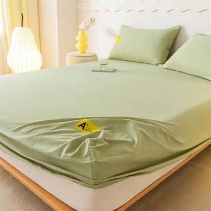 91家纺网 家纺一手货源 找家纺 蓝米卡夫 2024秋冬全棉加厚磨毛A+单床笠三件套 A+牛油果绿CL