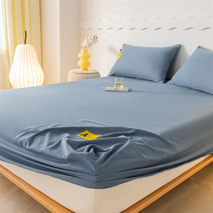 91家纺网 家纺一手货源 找家纺 蓝米卡夫 2024秋冬全棉加厚磨毛A+单床笠三件套 A+宾利蓝CL