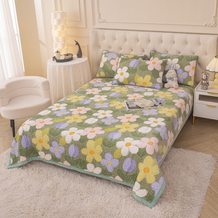 91家纺网 家纺一手货源 找家纺 梓依家纺 2023新款牛奶绒单床盖 繁花入梦