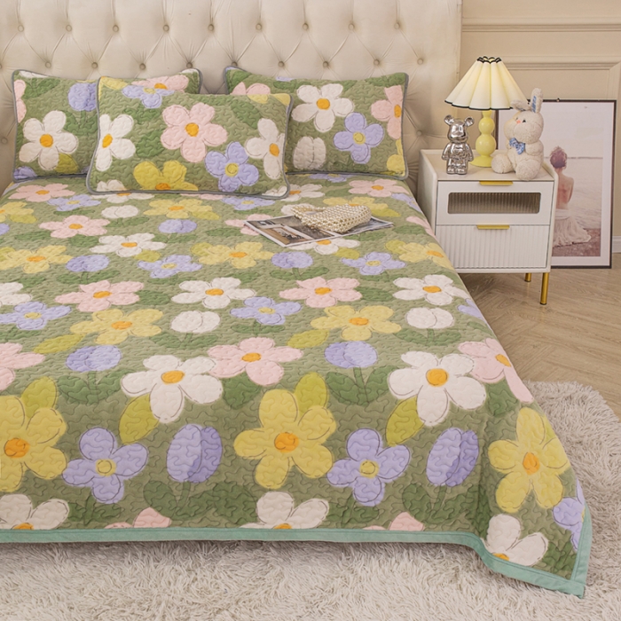 91家纺网 家纺一手货源 找家纺 梓依家纺 2023新款牛奶绒单床盖 繁花入梦