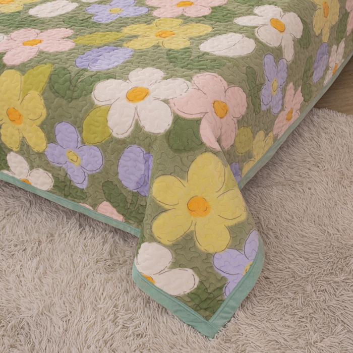 91家纺网 家纺一手货源 找家纺 梓依家纺 2023新款牛奶绒单床盖 繁花入梦