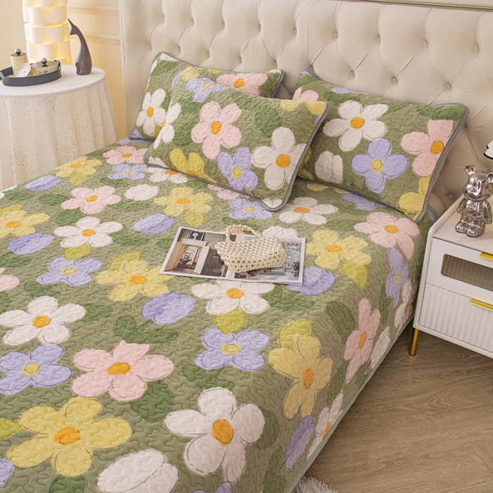 91家纺网 家纺一手货源 找家纺 梓依家纺 2023新款牛奶绒单床盖 繁花入梦