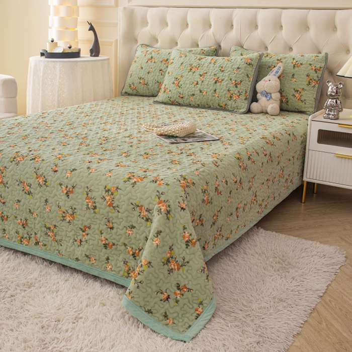 91家纺网 家纺一手货源 找家纺 梓依家纺 2023新款牛奶绒单床盖 芬芳