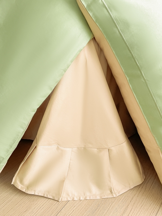 91家纺网 家纺一手货源 找家纺 秀色 100支全棉高支长绒棉四件套北欧ins风轻奢被套纯棉床上用品 铃兰花女孩-山栀茶香槟金