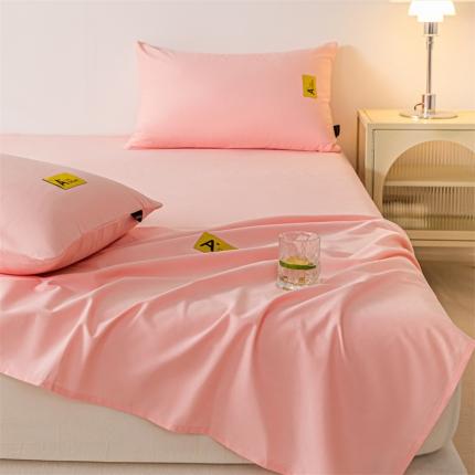 91家纺网 家纺一手货源 找家纺 蓝米卡夫 2024秋冬全棉加厚磨毛A+单床单三件套 A+玫瑰粉CD