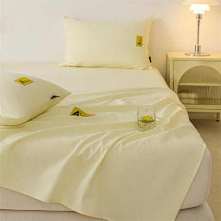 91家纺网 家纺一手货源 找家纺 蓝米卡夫 2024秋冬全棉加厚磨毛A+单床单三件套 A+奶昔黄CD