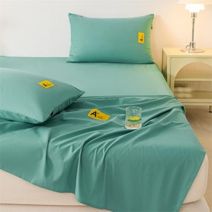 91家纺网 家纺一手货源 找家纺 蓝米卡夫 2024秋冬全棉加厚磨毛A+单床单三件套 A+叶青绿CD