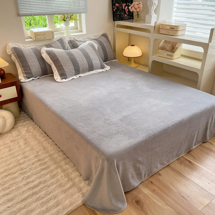 91家纺网 家纺一手货源 找家纺 欧冠 2023新款泰迪绒兔绒牛奶绒四件套 泰迪绒-高级灰