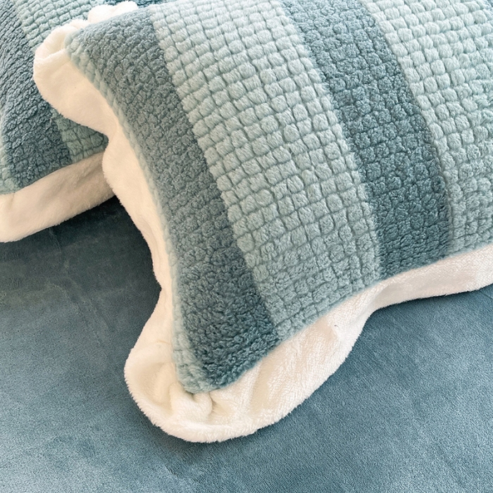 91家纺网 家纺一手货源 找家纺 欧冠 2023新款泰迪绒兔绒牛奶绒四件套 泰迪绒-湖绿