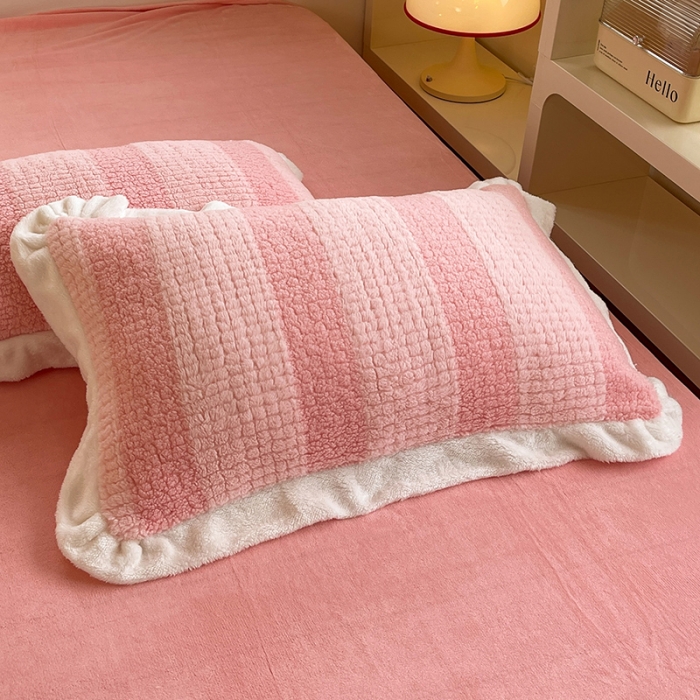 91家纺网 家纺一手货源 找家纺 欧冠 2023新款泰迪绒兔绒牛奶绒四件套 泰迪绒-玫瑰粉