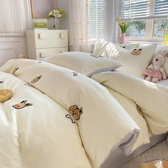 91家纺网 家纺一手货源 找家纺 （总）欧冠 2023新款秋冬保暖专版水洗棉麻毛巾绣四件套