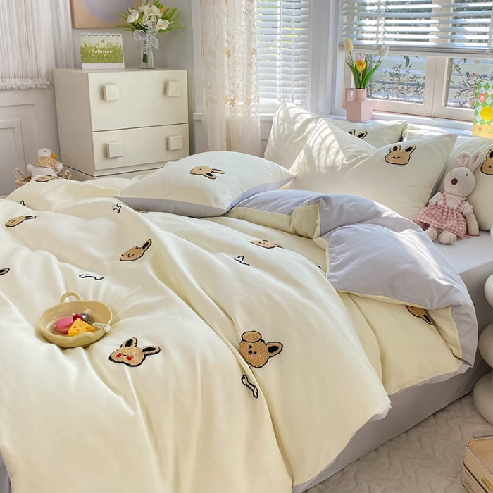 91家纺网 家纺一手货源 找家纺 （总）欧冠 2023新款秋冬保暖专版水洗棉麻毛巾绣四件套