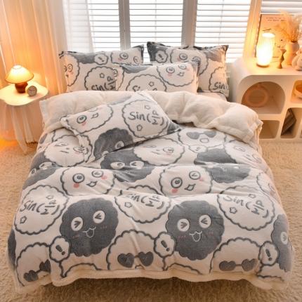 91家纺网 家纺一手货源 找家纺 （总）同田家纺 2023年新款雪花绒&amp;羊羔绒四件套