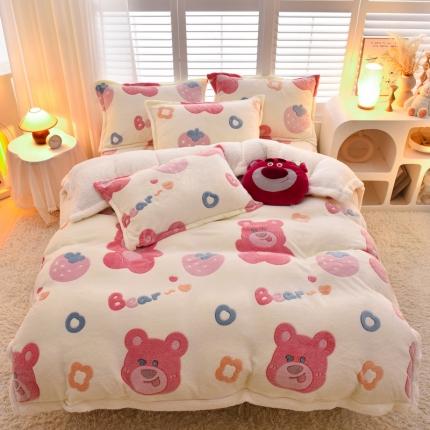 91家纺网 家纺一手货源 找家纺 （总）同田家纺 2023年新款雪花绒&amp;羊羔绒四件套