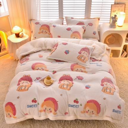 91家纺网 家纺一手货源 找家纺 （总）同田家纺 2023年新款雪花绒&amp;羊羔绒四件套