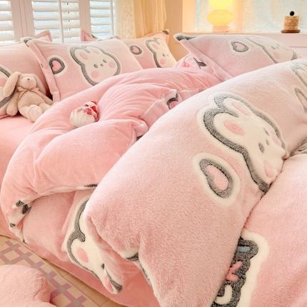 川悦生活 2023新款立体雪花绒单被套 爱米兔