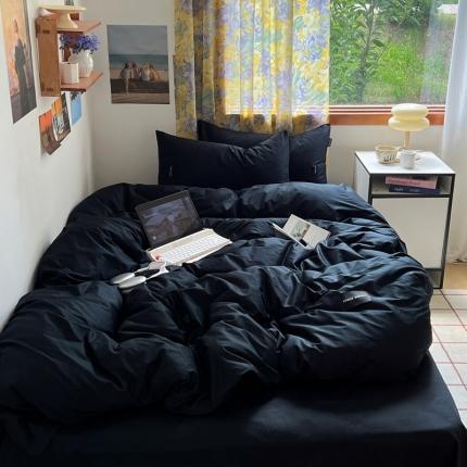 91家纺网 家纺一手货源 找家纺 （总）佰亿莱 2024新款全棉无印风水洗棉学生宿舍三件套四件套