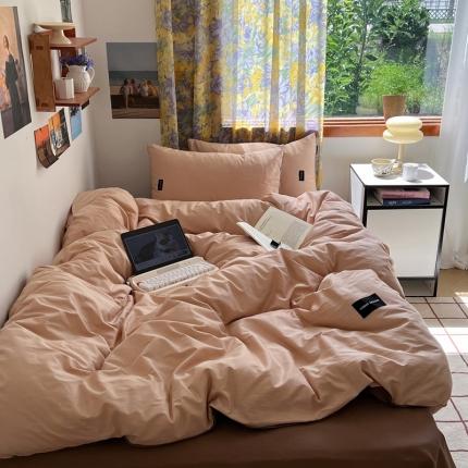 91家纺网 家纺一手货源 找家纺 （总）佰亿莱 2024新款全棉无印风水洗棉学生宿舍三件套四件套