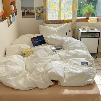 91家纺网 家纺一手货源 找家纺 （总）佰亿莱 2024新款全棉无印风水洗棉学生宿舍三件套四件套