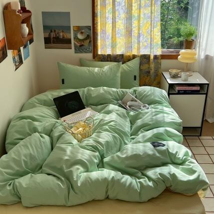 91家纺网 家纺一手货源 找家纺 （总）佰亿莱 2024新款全棉无印风水洗棉学生宿舍三件套四件套