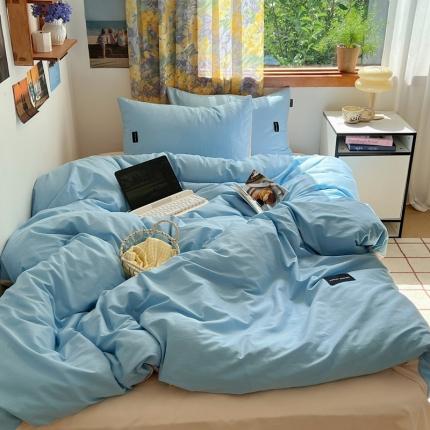 91家纺网 家纺一手货源 找家纺 （总）佰亿莱 2024新款全棉无印风水洗棉学生宿舍三件套四件套