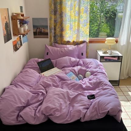 91家纺网 家纺一手货源 找家纺 （总）佰亿莱 2024新款全棉无印风水洗棉学生宿舍三件套四件套