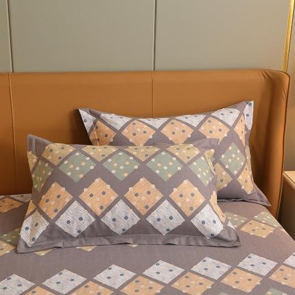 91家纺网 家纺一手货源 找家纺 总-2024新款典雅系全棉活性磨毛单品枕套单件 纯棉磨毛枕套加厚单枕套