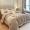 91家纺网 家纺一手货源 找家纺 欧冠 2023秋冬保暖60S全棉刺绣拼接菲曼系列四件套 菲曼-奶咖色