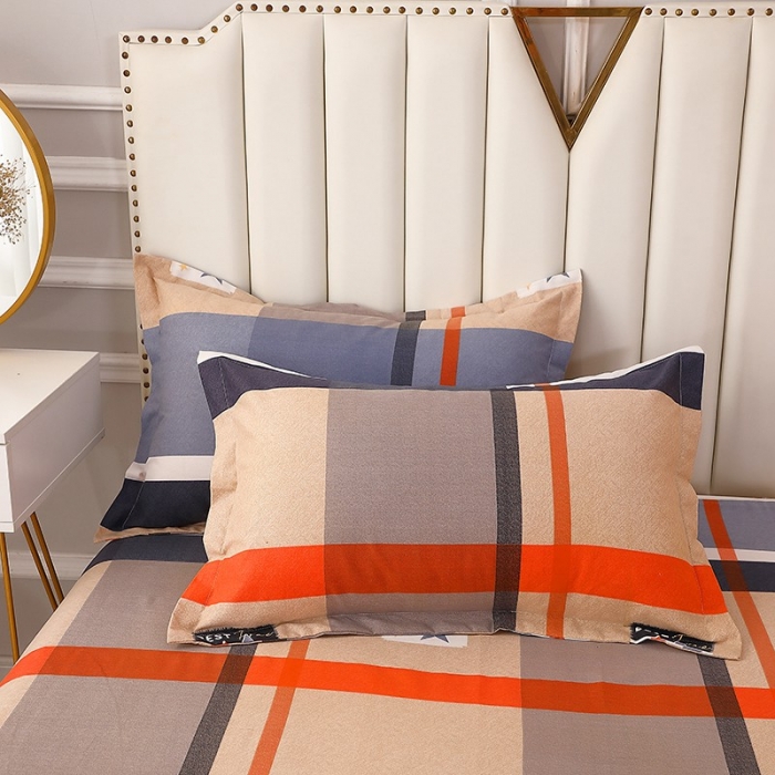 91家纺网 家纺一手货源 找家纺 晶缦  2023新款典雅系全棉活性磨毛多规格单品四件套-枕套 铂金时代灰