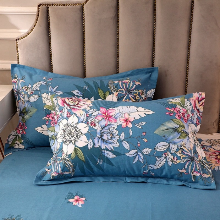 91家纺网 家纺一手货源 找家纺 晶缦  2023新款典雅系全棉活性磨毛多规格单品四件套-枕套 夜来香