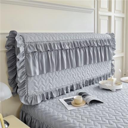 91家纺网 家纺一手货源 找家纺 十个点 2024新款水洗棉磨毛星辰单品套件系列 床头罩 灰色