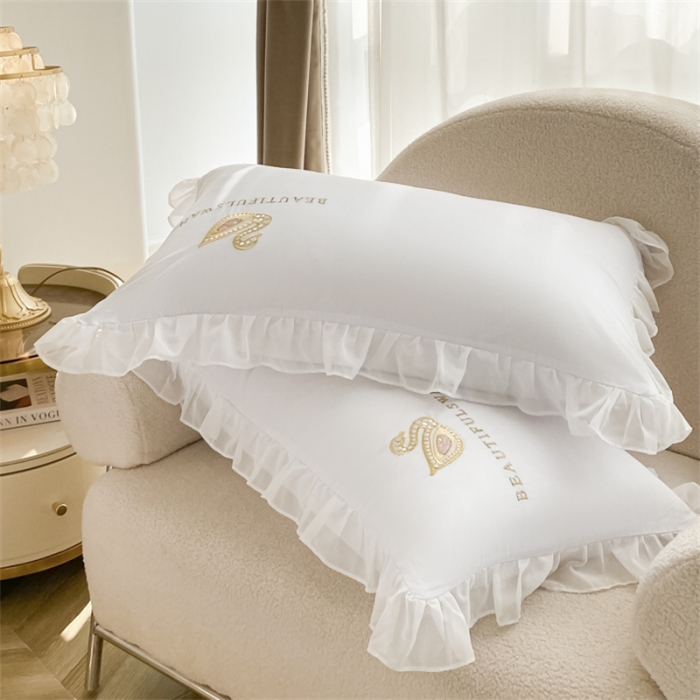 91家纺网 家纺一手货源 找家纺 欧冠 2023新款全棉斯洛琪四件套系列 斯洛琪-白