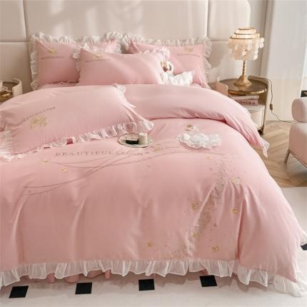 欧冠 2023新款全棉斯洛琪四件套系列 斯洛琪-粉