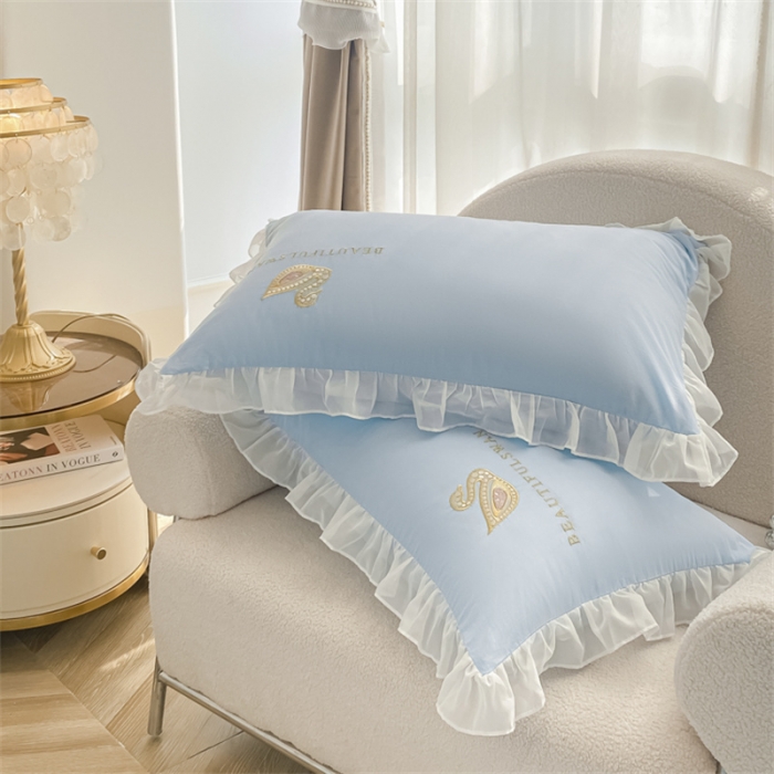 91家纺网 家纺一手货源 找家纺 欧冠 2023新款全棉斯洛琪四件套系列 斯洛琪-蓝