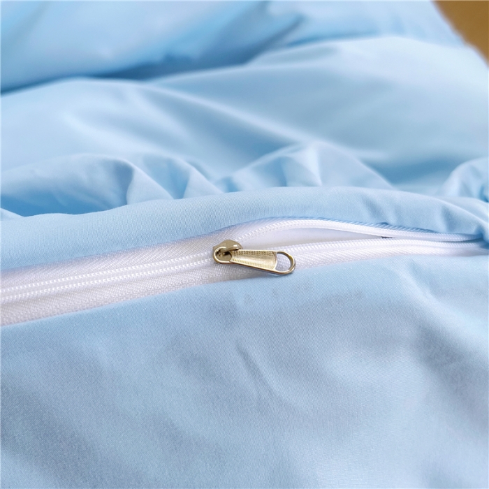 91家纺网 家纺一手货源 找家纺 十个点 2024新款水洗棉磨毛夹棉纤缝床裙套件星辰系列-四件套 湖蓝