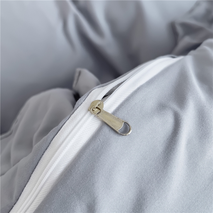 91家纺网 家纺一手货源 找家纺 十个点 2024新款水洗棉磨毛夹棉纤缝床裙套件星辰系列-四件套 灰色