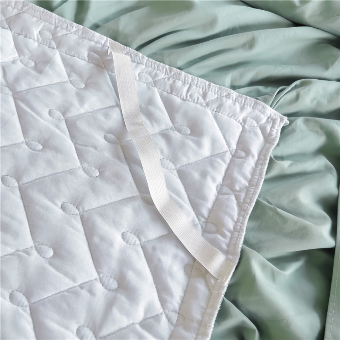 91家纺网 家纺一手货源 找家纺 十个点 2024新款水洗棉磨毛夹棉纤缝床裙套件星辰系列-四件套 水兰