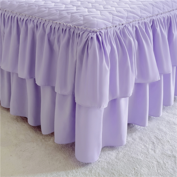 91家纺网 家纺一手货源 找家纺 十个点 2024新款水洗棉磨毛星辰单品套件系列单床裙 紫色