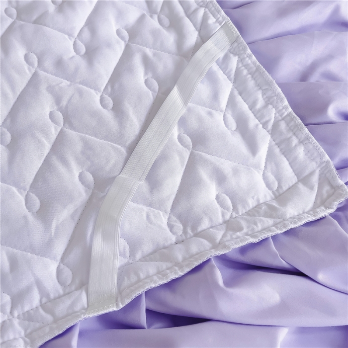 91家纺网 家纺一手货源 找家纺 十个点 2024新款水洗棉磨毛星辰单品套件系列单床裙 紫色