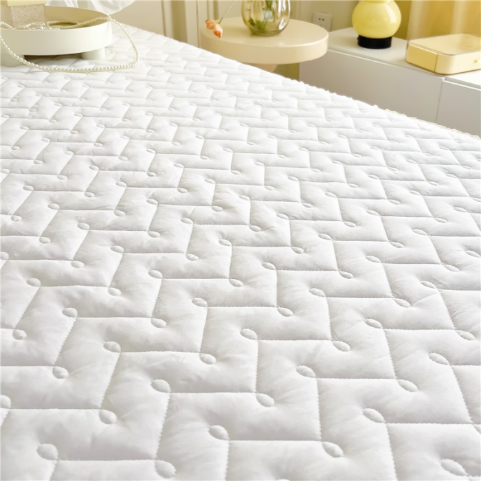 91家纺网 家纺一手货源 找家纺 十个点 2024新款水洗棉磨毛星辰单品套件系列单床裙 珠光白