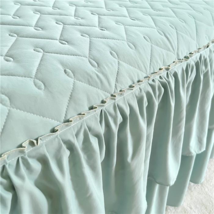 91家纺网 家纺一手货源 找家纺 十个点 2024新款水洗棉磨毛星辰单品套件系列单床裙 水兰