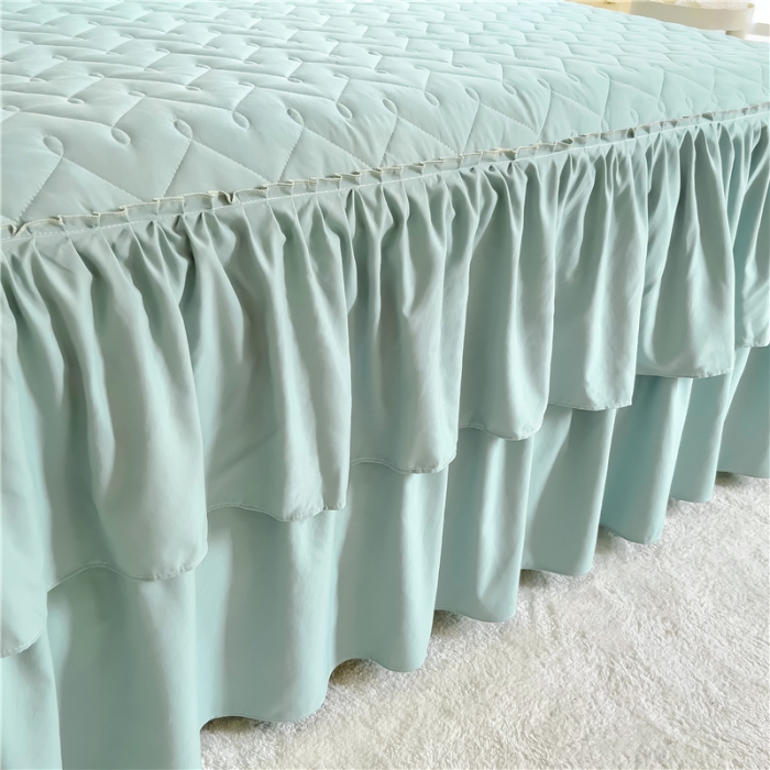 91家纺网 家纺一手货源 找家纺 十个点 2024新款水洗棉磨毛星辰单品套件系列单床裙 水兰