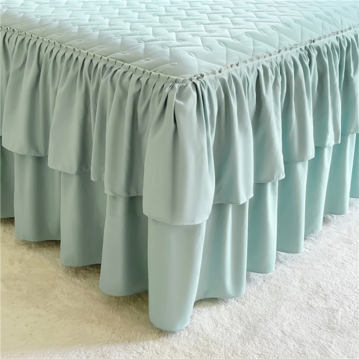 91家纺网 家纺一手货源 找家纺 十个点 2024新款水洗棉磨毛星辰单品套件系列单床裙 水兰