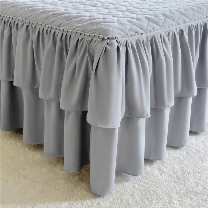 91家纺网 家纺一手货源 找家纺 十个点 2024新款水洗棉磨毛星辰单品套件系列单床裙 灰色