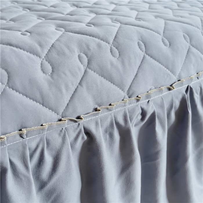 91家纺网 家纺一手货源 找家纺 十个点 2024新款水洗棉磨毛星辰单品套件系列单床裙 灰色