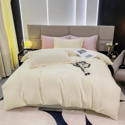 91家纺网 家纺一手货源 找家纺 名优 2024新款13376铂金新疆长绒棉四件套 象牙白