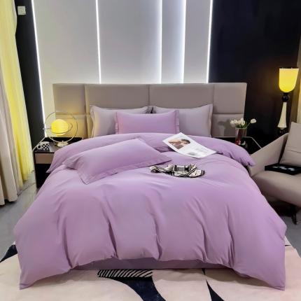 91家纺网 家纺一手货源 找家纺 名优 2024新款13376铂金新疆长绒棉四件套 加仑紫