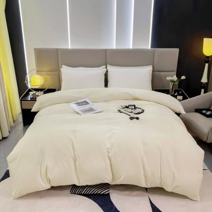 91家纺网 家纺一手货源 找家纺 名优 2024新款13376铂金新疆长绒棉单品被套 象牙白